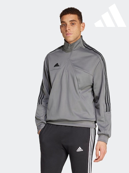 adidas Grey House of Tiro Quarter Zip Track Top (399208) | €36