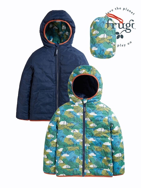 Frugi Blue Reversible Toasty Trail Jacket (3W8853) | 287 LEI
