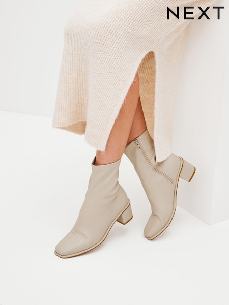 Bone Natural Regular/Wide Fit Forever Comfort® Sock Ankle Boots (400109) | €30