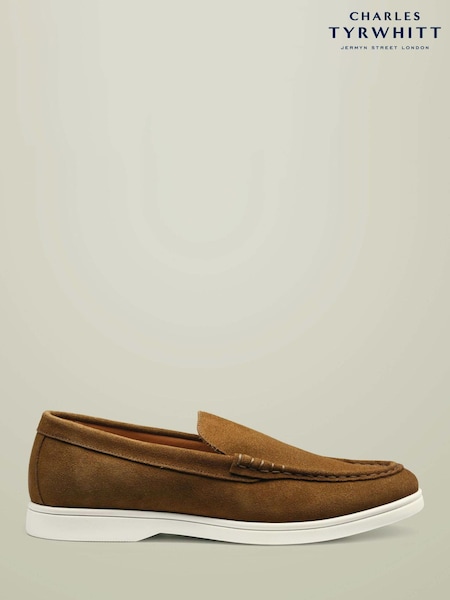 Brown - Regular Charles Tyrwhitt Suede Slip On Loafers
