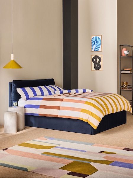 MADE.COM Navy Velvet Harlow Ottoman Storage Bed Frame (400724) | €1,007 - €1,259