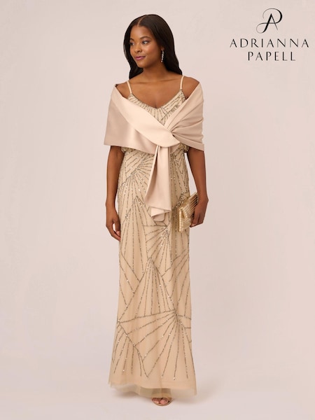 Adrianna Papell Cream Pull Thru Wrap Cover-Up (400795) | ₪246
