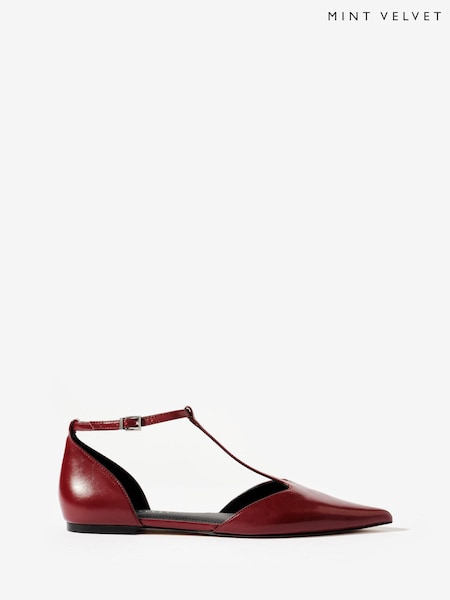 Red - Mint Velvet Lila T-bar Flats