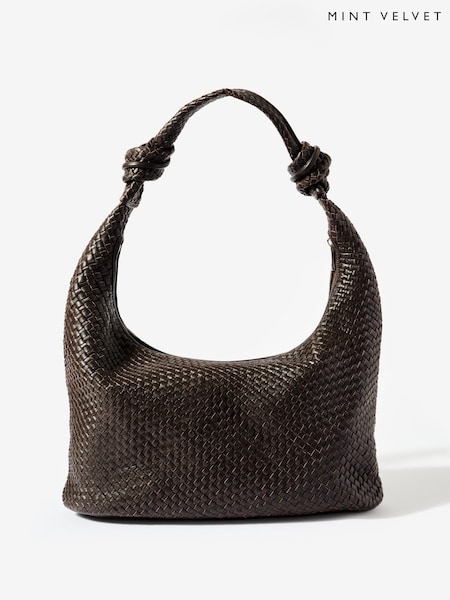 Brown - Mint Velvet Nora Leather Hobo Bag