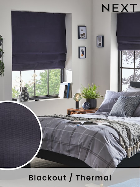 Blue Navy Ready Made Blackout Roman Blind (401724) | €21.50 - €54