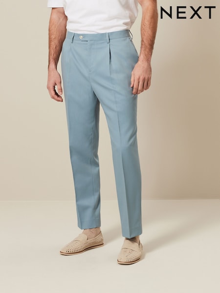Light Blue Regular Fit Motionflex Stretch Suit Trousers (402534) | €22