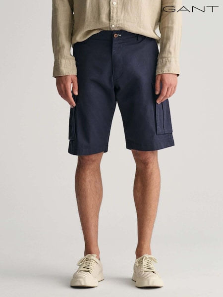 Blue - GANT Relaxed Twill Cargo Shorts (403349) | 396 LEI