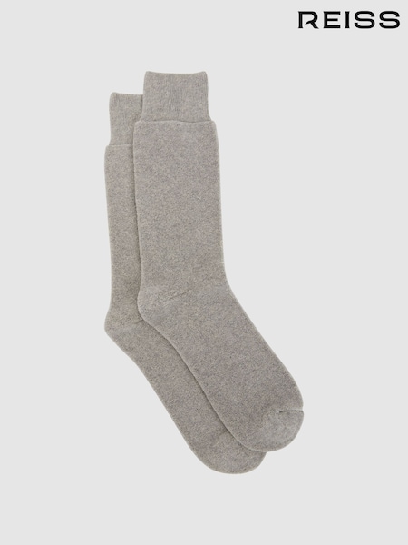 Reiss Grey Melange Alers Cotton Blend Terry Towelling Socks (403421) | €15