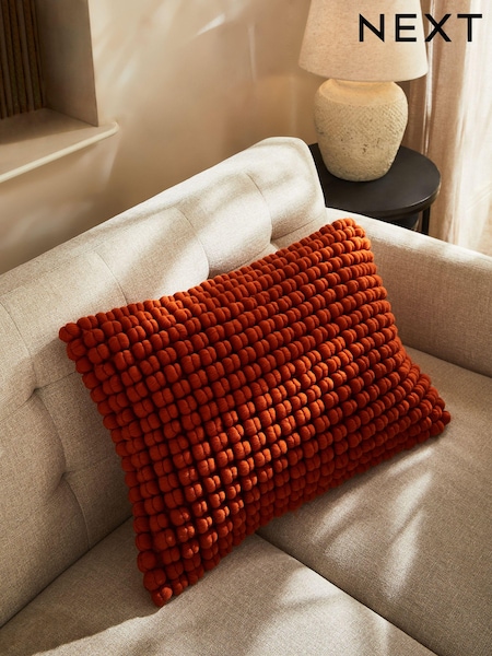 Orange 40 x 59cm Global Bobble 100% Cotton Cushion (403652) | AED77