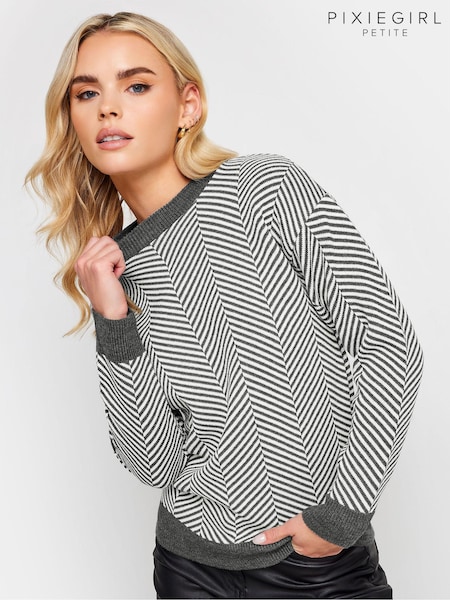 PixieGirl Petite Grey Herringbone Jumper (404353) | €36