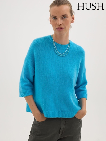Blue - Hush Cherrie Chunky Cashmere T-shirt