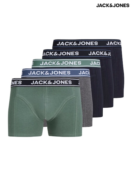 رمادي - Regular Jack & Jones Logo Trunks 5 Pack