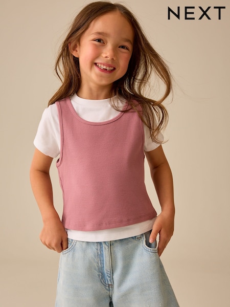 Mauve Purple - Short Sleeve Double Layer T-shirt (3-16yrs)