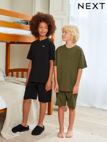 Black/Green Short Pyjamas 2 Pack (3-16yrs) (405100) | €11 - €15.50