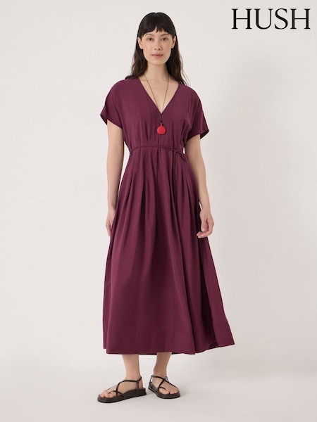 Červená - Plisované midi šaty Hush Bronte Air Flow