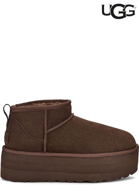 UGG Brown Classic Ultra Mini Platform Boots (405877) | €99