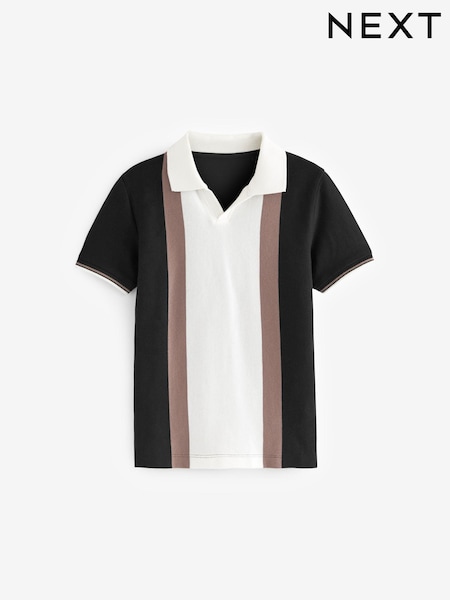 White/Black Revere Collar Short Sleeve Polo Shirt (3-16yrs) (405990) | €8 - €11