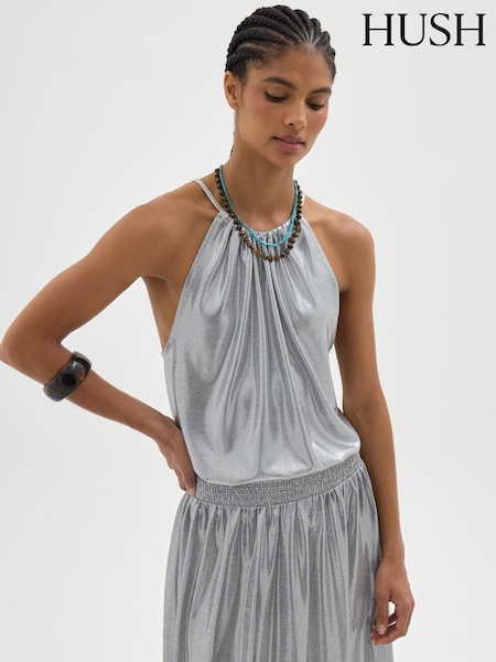 Silver - Hush Halter Neck Top