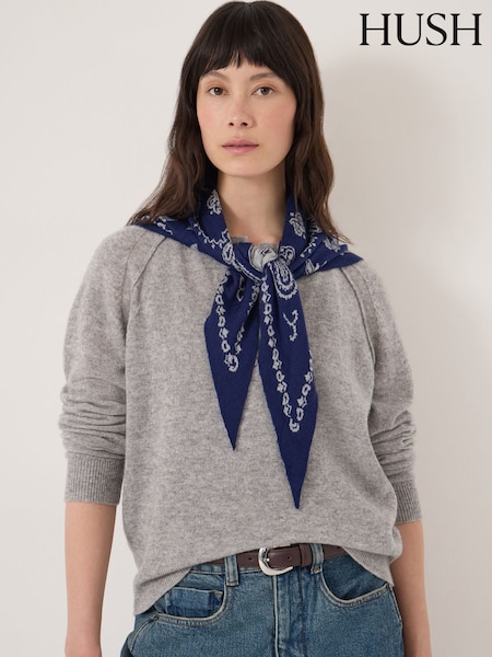 Azul - Bufanda triangular de cachemira de Hush