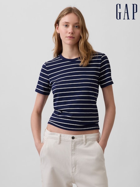 Navy stripe - Gap Vintagesoft Short Sleeve T-shirt