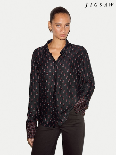أسود - Jigsaw Geo Foulard Shirt