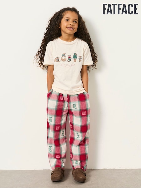 Ivory - Fatface Christmas Mouse Pyjama Set (3-12yrs)