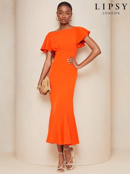 Lipsy Flutter Sleeve Underbust Midi Dress (407333) | 305 LEI