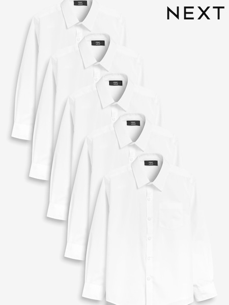 Weiß - 5 Pack Long Sleeve Shirts (3-17yrs) (407363) | 10 € - 16 €