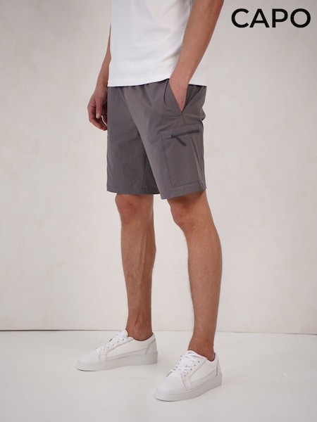 Grey - Regular Capo Utility Tech Cargo Shorts