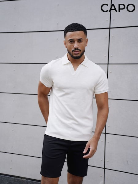 Blanco - Regular Capo Jersey Slub Textured Polo Shirt