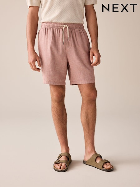 Rust Brown Cotton Linen Dock Shorts (408574) | €9
