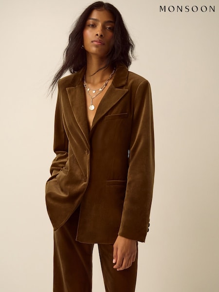 Green - Monsoon Velvet Blazer
