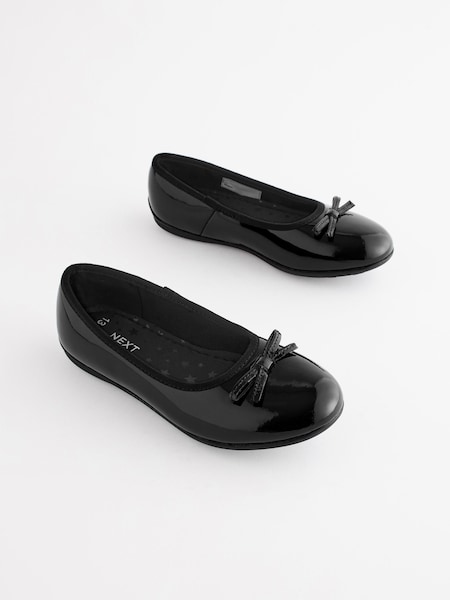 Black Patent Standard Fit (F) School Leather Ballet Shoes (408606) | €30 - €39