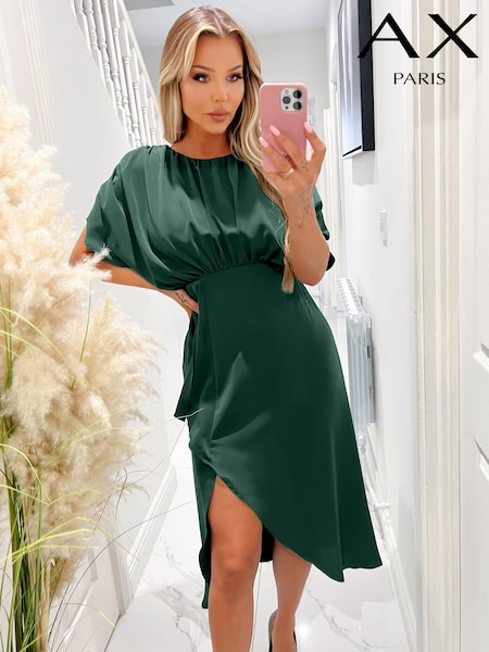 AX Paris Green Batwing Gathered Top Midi Dress (408682) | €34