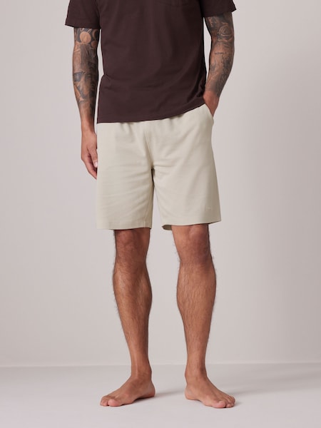 Bone Cream Textured 100% Cotton Lightweight Shorts (408719) | €7