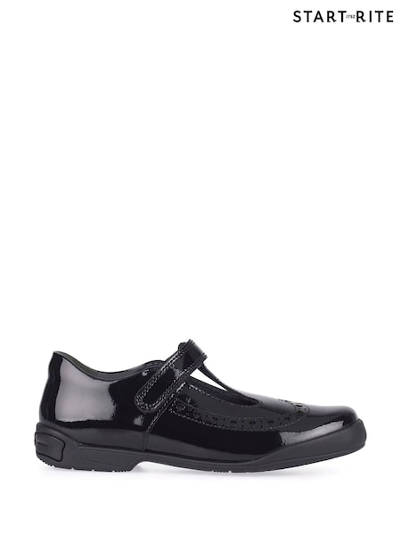 שחור לכה - Start-rite Leapfrog T Bar Black Patent Leather School Shoes F & G Fit (408770) | ‏246‏₪
