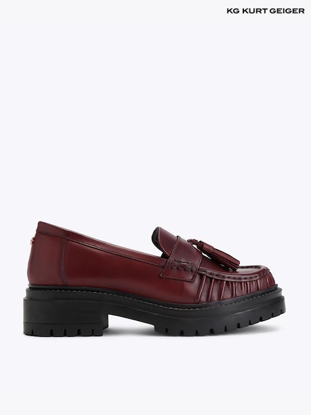 Rød - Kg Kurt Geiger Tasha Leather Tassel Loafer Shoes