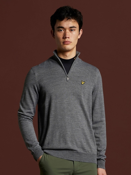 Lyle & Scott Grey Golf Quarter Zip Pullover Jumper (409180) | €51