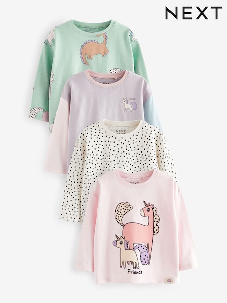 Blau - 100% Cotton Long Sleeve T-Shirts 4 Pack (3mths-7yrs) (409182) | 21 € - 24 €