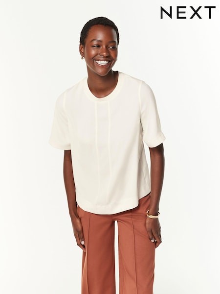 Ivory Short Sleeve Crew Neck Top (409574) | €13