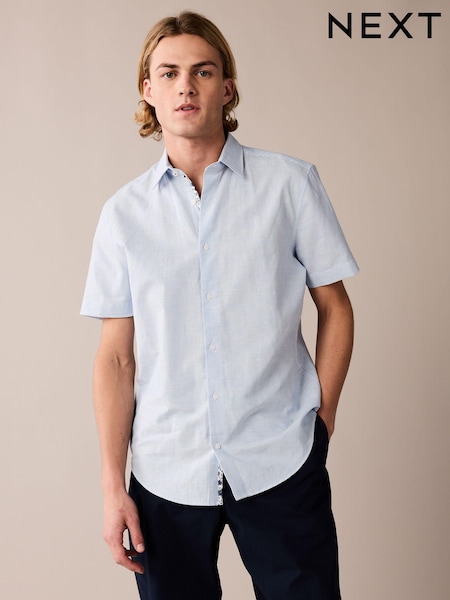Blue Stripe Printed Linen Blend Shirt (409929) | €17.50