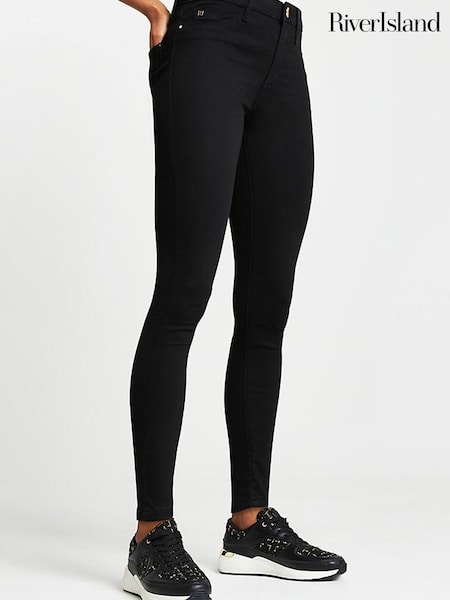 River Island Black Molly Mid Rise Skinny Jean (409986) | €15