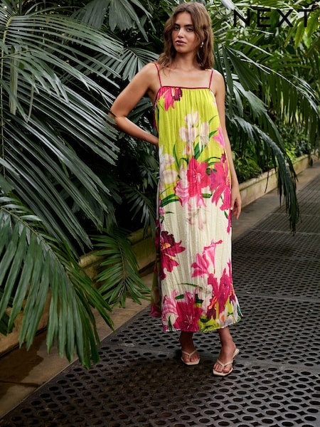 Imprimeu floral multiplu - Kew Collection Strappy Pleated Midi Dress (410306) | 417 LEI