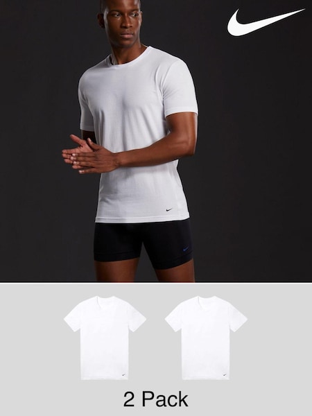 Nike White Everyday Cotton Stretch T-Shirts 2 Pack (410385) | R$ 265
