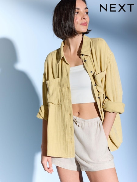 Ochre Yellow Long Sleeve Double Cloth 100% Cotton Shirt (410759) | €21.50