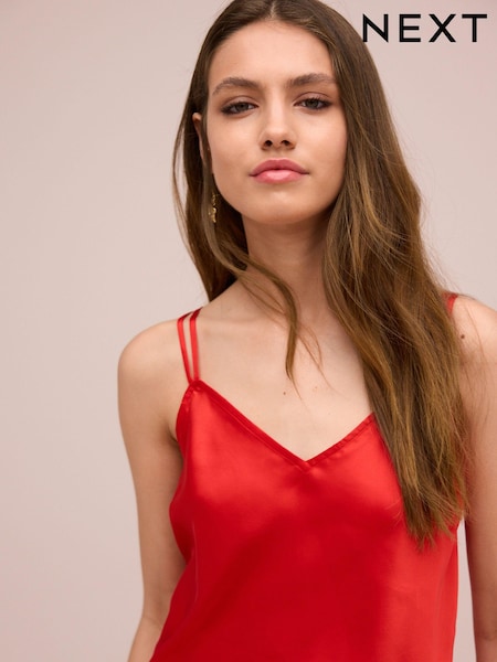 Red Satin Cami Top (410795) | €13