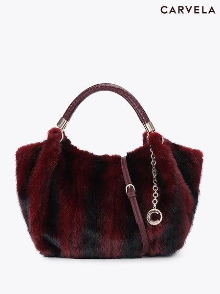 Red - Carvela Pavilion Mini Fur Bag