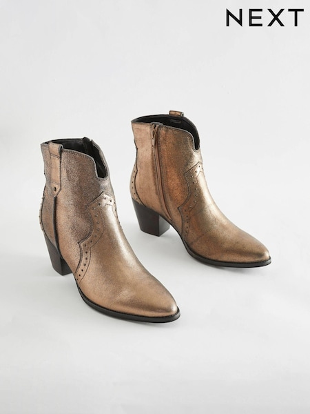 Metallic Regular/Wide Fit Forever Comfort® Leather Cowboy/Western Boots (411453) | €37