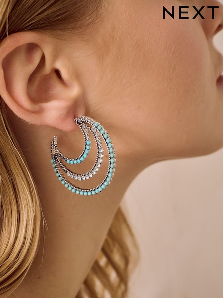 Turquoise Blue Triple Hoop Earrings (411639) | € 6
