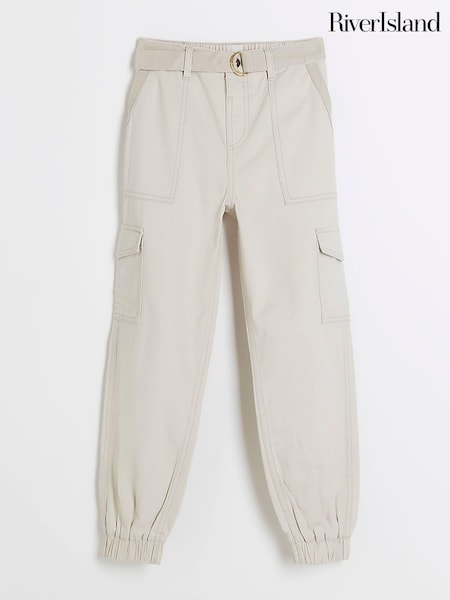 River Island Girls Self Belted Cargo 100% Cotton Trousers (411669) | € 25